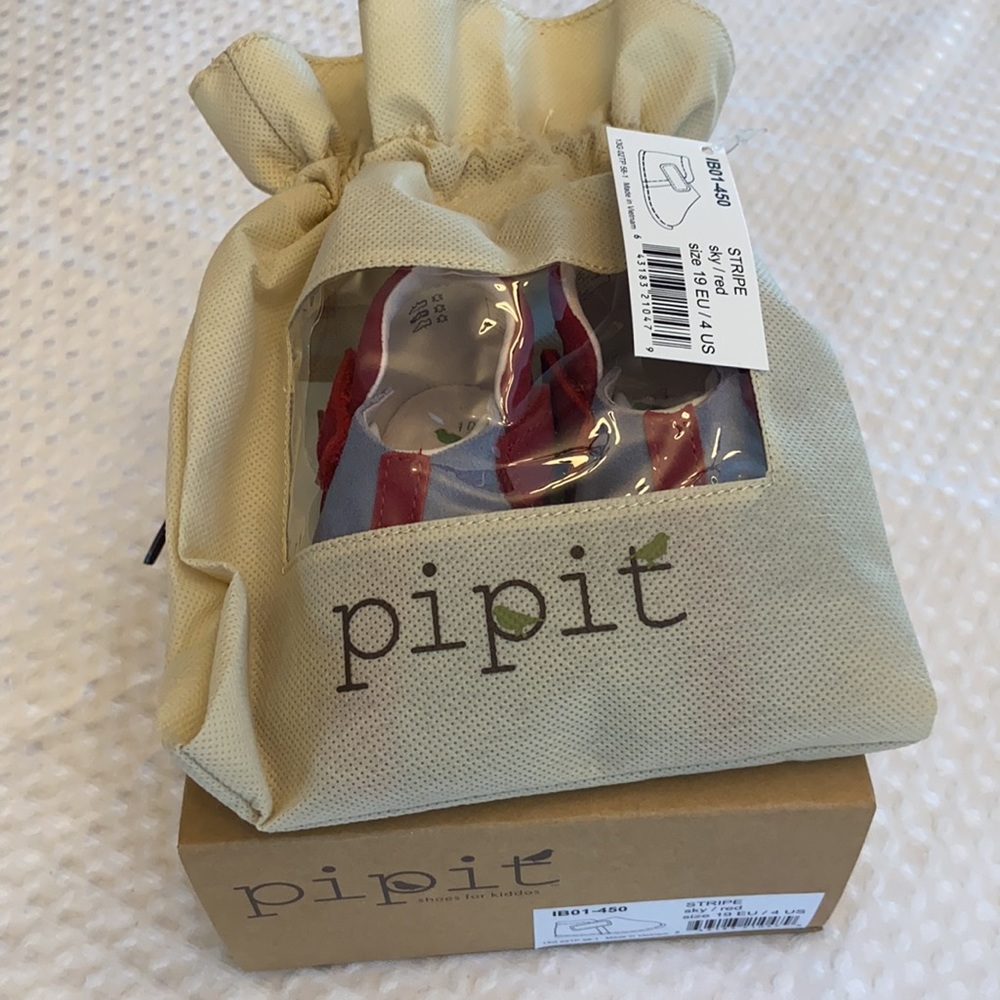 NEW! Pipit “STRIPE” Baby Toddler First Shoes Sky - Picture 12 of 14